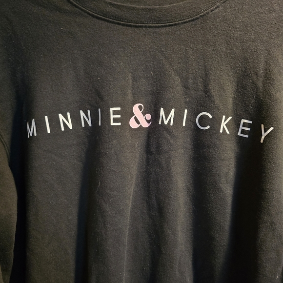 Womans 2x Disney Minnie And Mickey Mouse Black Pullover Sweater - Picture 2 of 6